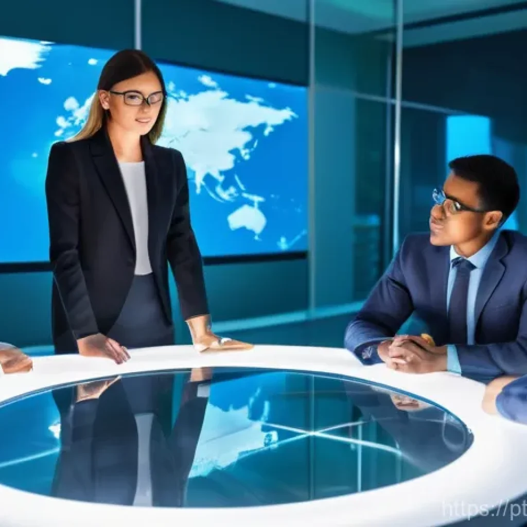 비즈니스 대화에서 감정 인식 활용하기 - **Prompt:** A dynamic, diverse business team of 6-8 professionals (men and women of various ages and...