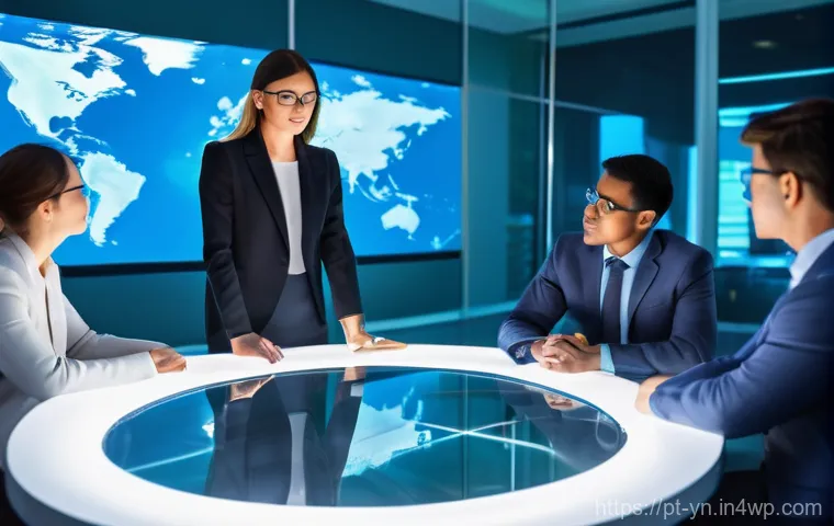비즈니스 대화에서 감정 인식 활용하기 - **Prompt:** A dynamic, diverse business team of 6-8 professionals (men and women of various ages and...