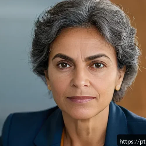Home 31 상대방의 감정 이해를 위한 관찰 기술 - A detailed close-up portrait of a middle-aged Brazilian woman in a casual office setting, showing su...
